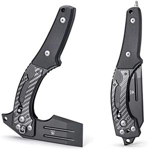 KATSU Camping Folding Hatchet, Pocket Folding Japanese Tactical Axe with Axis Lock for Survival, Outdoors, Wood Cutting and Splitting, Sakura Blade Nemoto Design