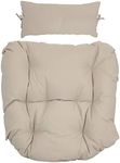 Sunnydaze Egg Chair Cushion Replacement with Head Pillow, Beige