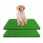 Artificial Grass for Dog Potty Training Indoor Outdoor, 2 Pack Professional Grass Pads for Dogs with Drainage Holes, Grass Pee Pads for Patio Lawn Landscape Balcony Decoration, 50x60cm