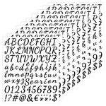REEKNOKOL 10 Sheets Letter Stickers, Black Alphabet Stickers Vinyl Letter and Numbers Stickers Adhesive Handwritten Letter Stickers for Children, Decoration Arts, DIY Crafts