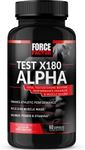 Force Factor Test X180 Alpha Total Testosterone Booster for Men with Fenugreek Seed and Maca Root to Increase Blood Flow, Build Lean Muscle, Improve Male Athletic Performance, 60 Capsules