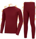 Roadbox Boys Thermal Underwear Sets Ultra Soft FLeece Lined Long Johns Base Layer Top and Bottoms with Pockets Red