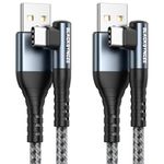 BLACKSYNCZE USB C Cable, [2Pack 2M] Right Angle Type C Charger Cable 3.1A Fast Charging 90 Degree USB C Charger Cable for Galaxy S21 S20 S10 S9 S8 A21s A51 A71, Huawei P40 P30, OnePlus, LG, Xperia