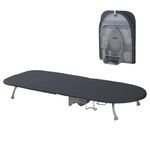 Small Table Top Ironing Board Foldable, Compact Mini Tabletop Ironing Board, Folding Iron Board Space Saving, with Iron Stand, with Black Ironing Board Cover, 89cm x 33cm
