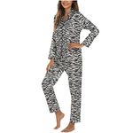 AMhomely UK Stock Sale Womens Fashion Print Home Wear Two-Piece Suit Long Sleeve Pants Pajama Set Babydoll Sleepwear Nightwear Set Ladies Comfort Cotton Everyday Bra Gift for her Girls