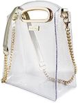 Packed Party Clear Stadium Crossbody Bag; Women Fashion Clear Purse or Handbag; Trendy Look for Ladies at Work, Travel, and Game Day