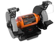 WEN BG4282 4.8-Amp 8-Inch Single Speed Bench Grinder with LED Work Lights, Black-Orange