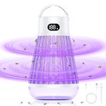 Justchee Bug Zapper Indoor Outdoor Portable Mosquito Zapper Rechargeable 2000mAh Battery, Fly Traps, IPX5 Waterproof Insect Zapper with LED Light Mosquito Repellent Device for Patio, Backyard, Camping