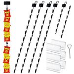 Hanging Merchandise Strips with Hooks Chip Display Rack Stands Potato Bag Holder 12 Clips for Retail Displaying Label Headers Greeting Card Party Vendors Snack Candy Portable Organizer Storage 6 Pack