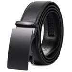 VATAN Men's Belt Leather Ratchet Belt for Men Dress Casual Every Day with Adjustable Buckle, Trim to Fit (Black, 32" to 38" Waist Adjustable)