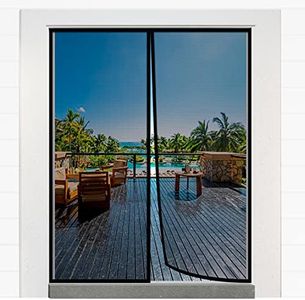 Magnetic Screen Door for 72"x80" French Door, Durable Fiberglass Double Door Screen Mesh Curtain Fits Door Opening up to 70" x79'' Keep Bugs Out