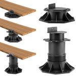 10Pack Adjustable Deck Support Pedestal, Floor Slate Support Floor Lift Deck Support Floor Raising for Floating Deck Platform Deck Floor Height Adjustment Raising from 2-3/8" to 5-1/2" Black