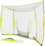 Elite Athletics 12x8 Baseball & Softball Net for Batting and Pitching with Bow Frame, Carry Case and Strike Zone