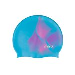 MARU Swimming Hat, 100% Silicone Swim Cap, Unisex Adult Swimming Cap, Lightweight Swimming Caps for Men and Women, Comfortable and Durable Swim Hats Designed in the UK (Blue/Pink/Purple, One Size)