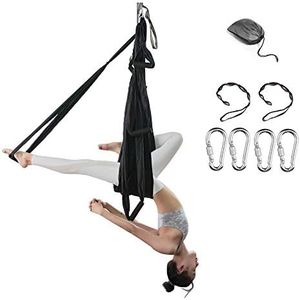 Aerial Yoga Swing Aerial Yoga Silk Aerial Yoga Hammock Ultra Strong Antigravity Decompression Hammock Inversion Trapeze Sling Exercises Equipment - Two Extender Hanging Straps with a Carrying Bag