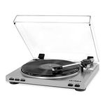 Victrola Pro USB Record Player with 2-Speed Turntable and Dust Cover, Silver