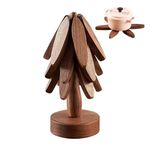 Wooden Trivet for Hot Dishes, Tree Art for Wood Coasters Set of 3 Wooden Coaster, Walnut Insulation Mat Tree Shape Trivet for Hot Pots and Pans(size:3pcs)