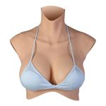 CRRCLSY Silicone Breastplate Realistic Breast Forms for Crossdresser Drag Queen Mastectomy Transgender ladyboy Cosplayer (Ivory White, G-cup Silicone Filler)