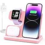 JARGOU 3 in 1 Charging Station for Apple Wireless Charger for iPhone 16 15 14 13 12 11 X 8 & for Apple Watch Charger Wireless Charging Station for Multiple Devices for AirPods 4 3 Pro