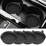 MTROYALDIA Car Cup Coaster, 4 Pieces Universal Non-Slip Cup Holders Embedded in Ornaments Coaster, Car Interior Accessories (Black)