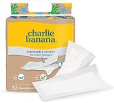 Charlie Banana Absorbent Disposable Inserts for Cloth Diapers, Hybrid Cloth Diaper System, 32 Count Pack