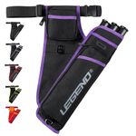 Legend First Archery Quiver for Arrows - Target Shooting Hip Quivers with Adjustable Belt & 3 Arrow Tubes - Durable Nylon Material - with T-Slot & Storage Pockets for Accessories, Tools, Score Card