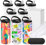 Joyclub 8 Pack Sublimation Water Bottle Blanks 20 oz Sublimation Tumblers with Handle Sports Skinny Insulated Tumblers Bulk