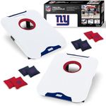 Wild Sports NFL New York Giants Pro Football All-Weather Cornhole Set - Travel Bean Bag Toss Set Includes 8 Bean Bags