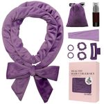 ZILAMPU Heatless Curling Rod Headband, Hair Curlers No Heat Overnight Curls Headband, 70" Long Velvet Heatless Curls Hair Rollers Wrap Set for Women Girls Long Hair, Hair Curler to Sleep In -Purple