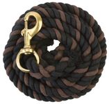 Weaver Leather Striped Cotton Lead Rope with Solid Brass 225 Snap, Black/Chocolate