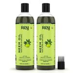 Rey Naturals Pure Neem Oil For Skin & hair | Hair Oil for Hair Growth, Dandruff Relief, Scalp Infection & Healthy Hair | Body Massage Oil For Men And Women - 200ML