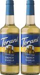 Torani Sugar Free French Vanilla Flavour Syrup, 750ml bottle, 2 Pack Clear