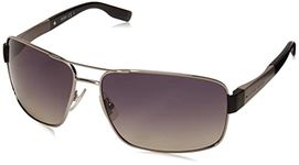 BOSS by Hugo Boss B0521S Polarized Wrap Sunglasses,Ruthenium,64 mm