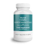 Hey Nutrition Thyroid Complex Supplement - Copper, Iron, Zinc, Selenium, Vitamin B Blend - Advanced Thyroid Function - 60 Capsules/30 Servings - Non-GMO, Vegan