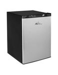 2.6 Cu. ft. Compact Refrigerator with Freezer Compartment, Reversible Door, & Can Dispenser - Energy Star Certified Mini Fridge, Stainless Steel Appearance (Royal Sovereign RMF-74SS)