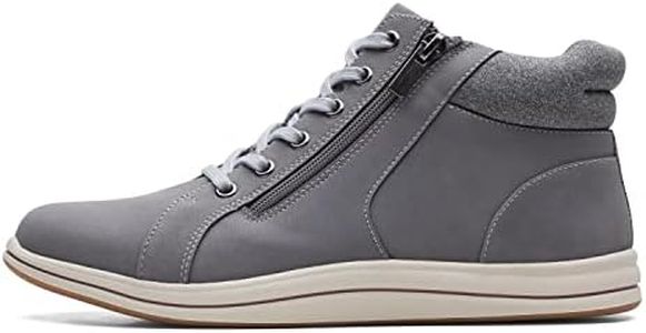 Clarks Women's Breeze Glide Ankle Boot, Dark Grey Synthetic, 7 Wide