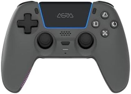 ASRVA Grey Wireless Gaming Controller Compatible with PlayStation 5, PC, Steam, Hall Effect Joystick & Triggers, 1000mAh, 6-Axis Gyro, Programmable Back Buttons