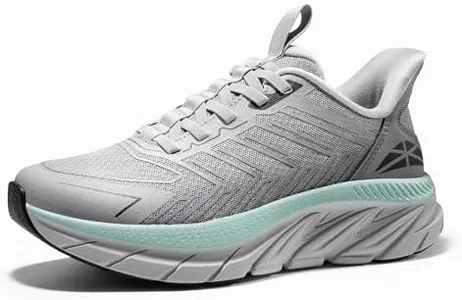 ALLSWIFIT Women's Slip On Walking Shoes Running ActiveCushion Comfortable Tennis Breathable Non Slip Athletic Gym Workout Cross Training Sneakers,Size 7,Grey,SARR034W