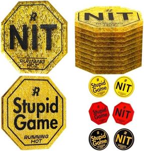 RUNNING HOT 10 Pcs Nit Button Set for Texas Hold'em & Omaha Poker Chips Set for The Stand-Up Game Stupid Game Poker Accessories Texas Holdem Poker Set (Octagon Gold)