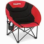 KingCamp Moon Chair Camping Folding Garden Chairs Heavy Duty Padded Camping Chair With Cup Holder and Back Pocket