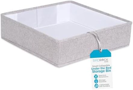 Internet's Best Small Collapsible Under the Bed Storage Bin - Small Square - 14.5 x 14.5 - Short Closet Shelf Open Storage - Rigid Frame Canvas Container