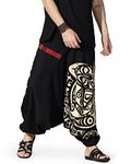 The Veshti Company Men's Relaxed Fit Yoga Pant Outland Wayfarer Black-Beige M