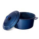 Granitestone Lightweight Dutch Oven Pot with Lid, 6.5 Qt Nonstick Dutch Oven Stock Pot, 10 in 1 Enamel Cooking Pot & Dutch Oven for Bread Baking, Stovetop Oven & Dishwasher Safe, 100% Toxin Free–Cobalt…