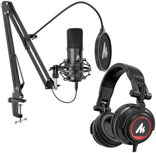 MAONO XLR/USB Condenser Microphone: 192kHz/24Bit Plug & Play PC Computer Podcast Cardioid Mic Kit with Software, Professional Sound Chipset for Recording, Studio, Singing, YouTube(A04 Gen2+MH501)