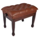 Bailanoom Walnut Wood Piano Bench Adjustable, Brown Piano Stool Padded Piano Seat Cushion,Music Bench（Not Hydraulic）