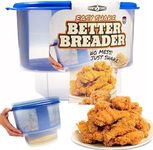 COOK'S CHOICE The Original Better Breader Bowl All-in-One Mess-Free Batter Breading Station for Home & On-the-Go- Pour Seasoning, Add Meat or Veggies & Shake for Perfect Coating- Durable & Reusable