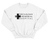 Sanfran Clothing Grey and Sloan Memorial Hospital Top Funny Grey's Anatomy TV Show Jumper Sweater Large/White