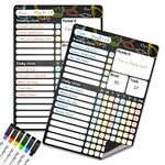 Magnetic Dry Erase Behavior & Chore Chart - 8.5"x12" Chore Chart Set for 2 Kids - 6 Extra Fine Point Markers Included - Shipped Flat