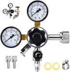 MRbrew CGA-320 Keg Regulator, Quick Disconnect CO2 Kegerator Regulator with Pressure Adjustment Knob, Beer Regulator with Safety Manual Pressure Relief Valve, with 2 Swivel Nut & 1/4’’ & 5/16’’ Barb