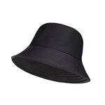 Bucket Hats Fisherman Style Plain Simple Bucket Hat for Women Men Girls or Boys | Brimmed Sun Hat for Football Hiking Fishing Festival or Beach Holiday One Size Fits All (Black)